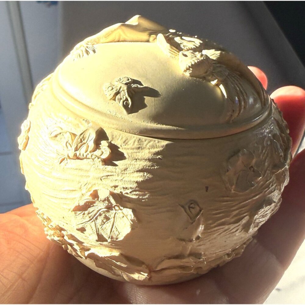Angel Star Ivory Angels Trinket Box Round Lid Vintage Angels Jewelry - Picture 4 of 8